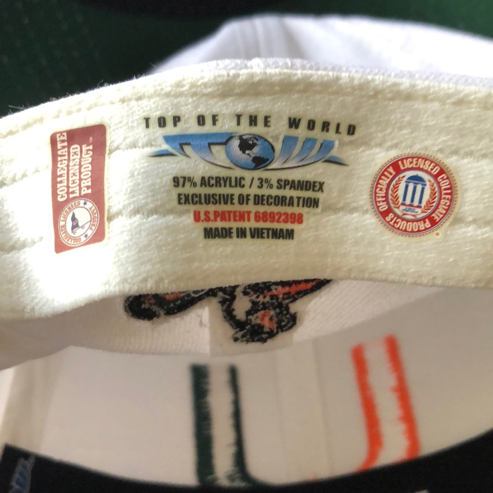 Fitted White Miami Hurricanes Hat - Picture 5 of 5